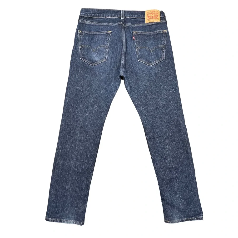 Levis Blue 505 Regular Fit Straight Leg Jeans Mens 36x34